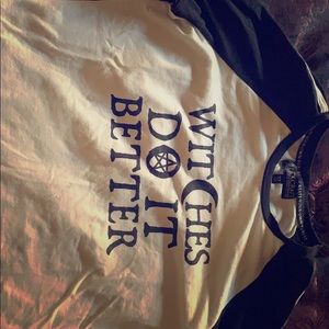 Witches do it better long sleeve crop top.